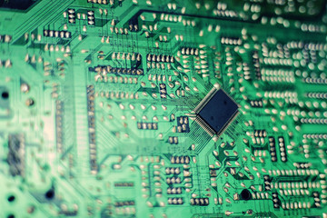 Fototapeta premium modern city diorama and electric circuit board, digital transformation, abstract image visual