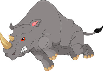 angry rhino cartoon