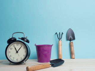 Watering can color and color background for copy space create idea for business ,something.