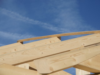 house-building wood roof