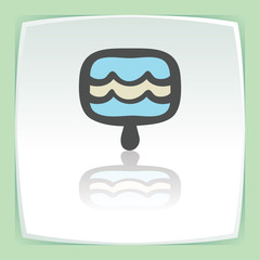 Vector outline blue ice cream lolly icon. Modern logo and pictogram.