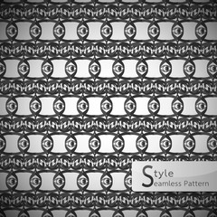 mesh eyes monochrome zigzag vintage seamless pattern vector illu