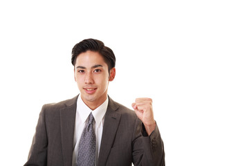 ガッツポーズのビジネスマン
