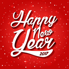 Modern Happy New Year 2017 Celebration Card, Suitable for Invitation, Web Banner, Social Media, and New Year Related Occasion