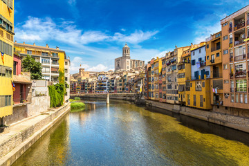 Colorful houses in Girona