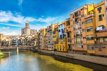 Colorful houses in Girona