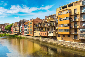 Colorful houses in Girona