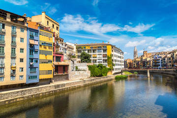 Colorful houses in Girona