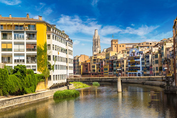 Colorful houses in Girona