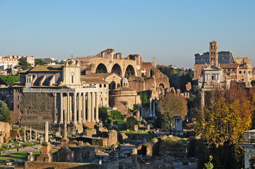 Fototapeta premium Roma, i Fori imperiali al tramonto