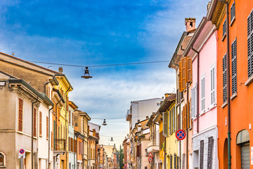 colorful houses in Italian village