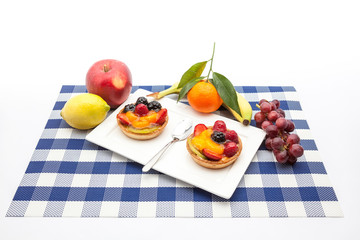 fruit tart on plate