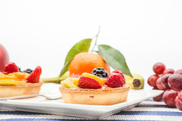 fruit tart on plate