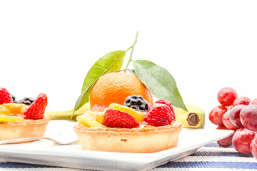 fruit tart on plate