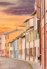 colorful houses in Italian village