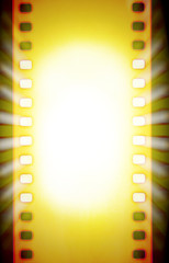 Naklejka premium Cinema film strips and projector light rays.