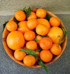 Basket of ripe clementine fruit