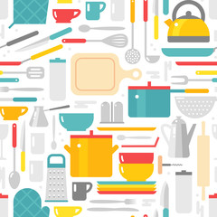 Kitchenware pattern vector background