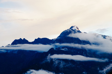 Fototapeta na wymiar Mount Veronica in the clouds