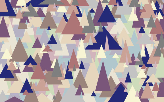 Wallpaper with triangles of different shapes and pale colors