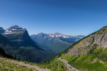 The Highline Trail in Glacier National Park in Montana, is long and steep, with spectacular views along the way.