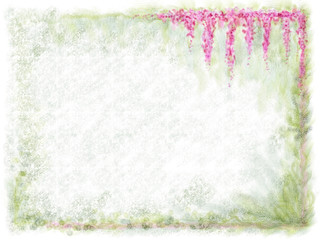 Smudgy, abstract watercolor flower and leaf background