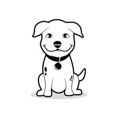 dog sitting cartoon mascot logo design