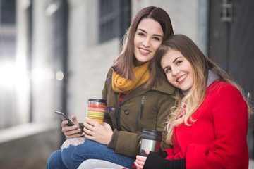 Two best friends are having fun and laughing
