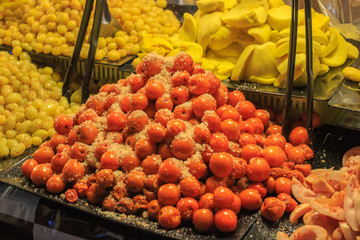 Fruit preserve , Thai street food.