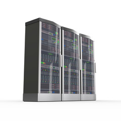 3d set of computer network servers