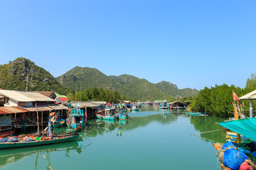 Fisherman village in Pran Buri near Hua Hin, Thailand