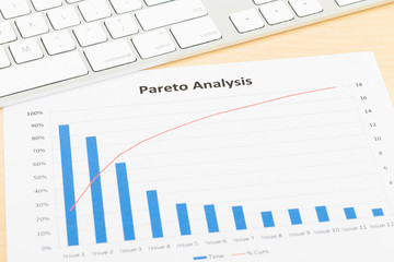Pareto principle business analysis planning with keyboard