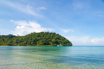 The Island blue sky and transparent sea