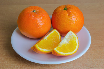 Orange fruits on the table.