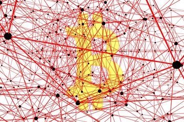 BLOCK CHAIN in a bitcoin 3D illustration