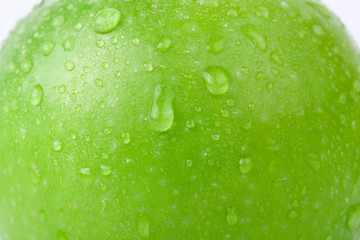 Closeup of f resh apple on the white background