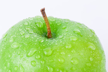 Closeup of f resh apple on the white background
