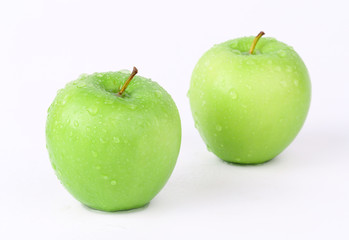 Fresh apples on the white background