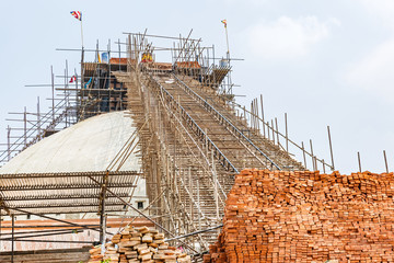Boudhanath stupa after earthquake