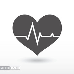 Heart beat - flat icon