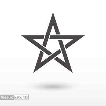 Sign Star. 5-point Celtic star knot. Pentagram