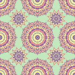 Ethnic Floral Seamless Pattern in The Oriental Style. Elegant Luxury Texture for Textile, Wallpapers, Backgrounds and Wrapping.