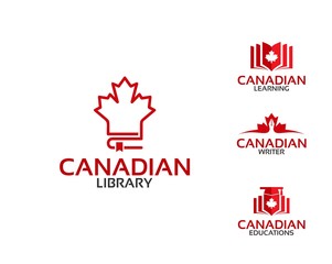 Canadian Educations logo set vector illustration