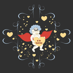 Greeting card for Valentin's day with fairy boy.