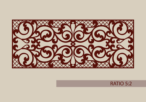 Lace ornament. Template for decorative panels. The image is suitable for printing, engraving, laser cut paper, wood, metal, stencil making