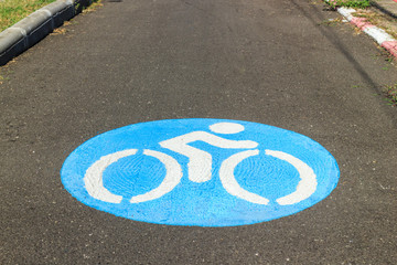 bicycle sign on the road : bicycle lane.