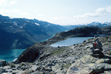 Norway landscape of rocks in Jotunheimen