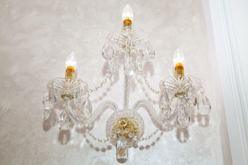 chandelier in classic room shining