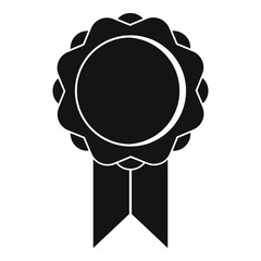 Rosette with ribbon icon. Simple illustration of rosette with ribbon vector icon for web