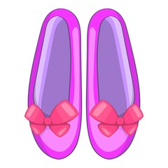 Shoes with a bow icon. Cartoon illustration of shoes with a bow vector icon for web design